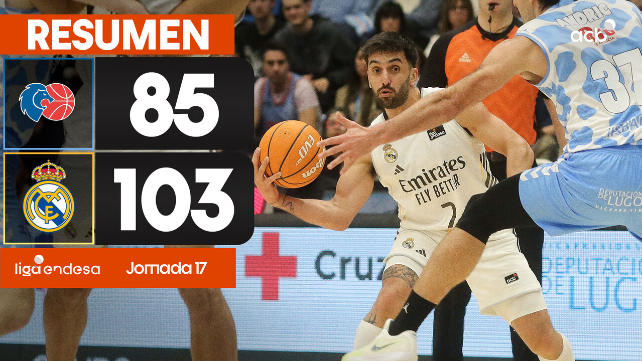 Resumen Río Breogán 85 - Real Madrid 103 (J17)